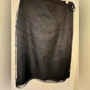 NWT size 0 Arden B black silk skirt